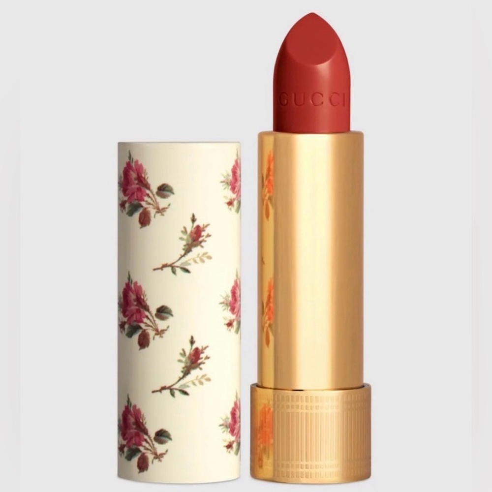 Gucci Floral Gold-Tube Red Lipstick